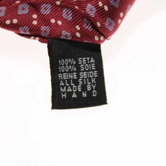 Drake's NWT Neck Tie in Red w/ Light Blue & White Geometric Pattern 100% Silk